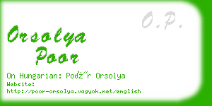 orsolya poor business card